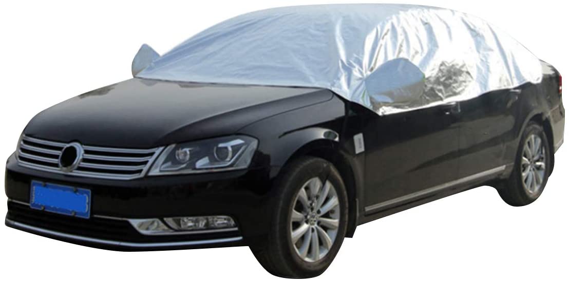 Dibiao UV Schutz Staubdichte Autoabdeckung Universal Fit Halb-Auto Abdeckung  mit Winddichten Haken und Saugnäpfen für Limousine – DinGermania