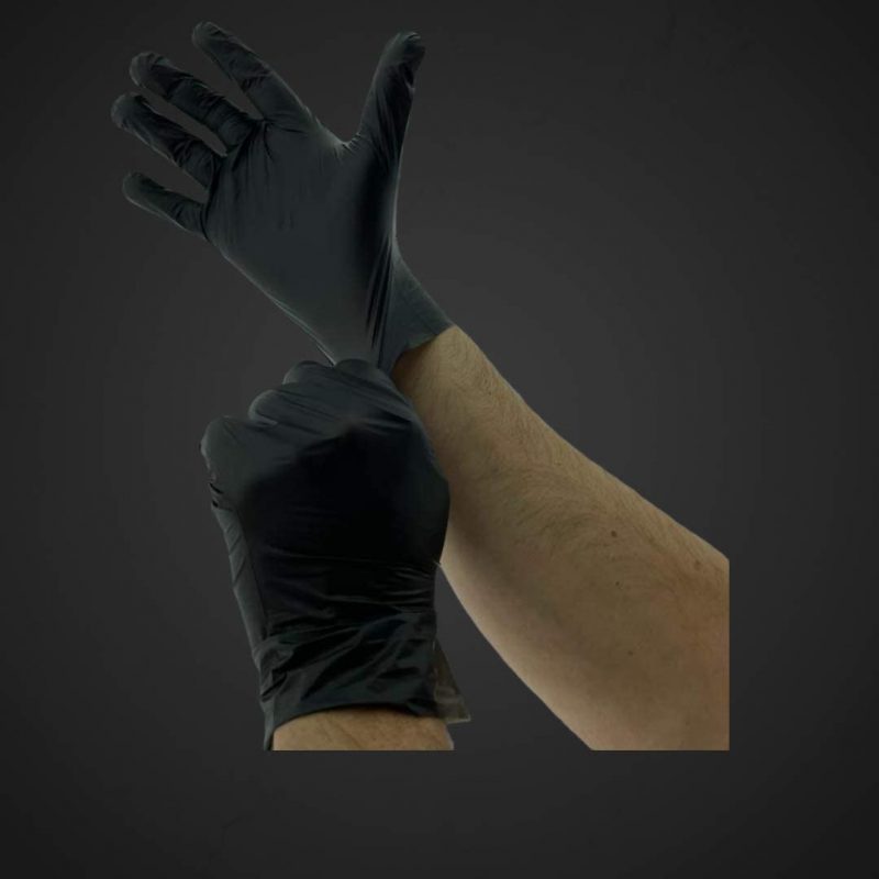 MC-Trend 100 Stück TPE Einweg Handschuhe Schwarz Einmalhandschuhe puderfrei Latexfrei in Spenderbox