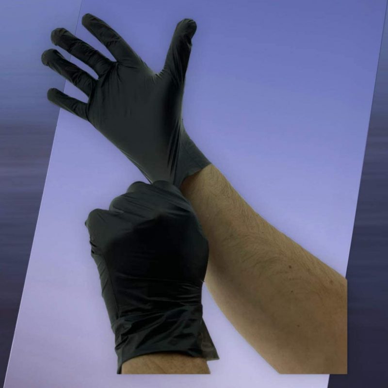 MC-Trend 100 Stück TPE Einweg Handschuhe Schwarz Einmalhandschuhe puderfrei Latexfrei in Spenderbox