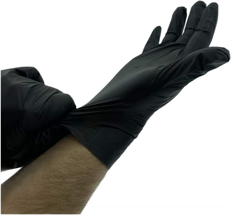 MC-Trend 100 Stück TPE Einweg Handschuhe Schwarz Einmalhandschuhe puderfrei Latexfrei in Spenderbox