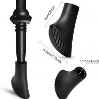 VABNEER Nordic Walking Stöcke Gummipuffer, 12 Stücke Gummipuffer für Walkingstöcke, Walking Pads für Trekking Asphalt Kies Gebirge mit Durchmesser 10mm