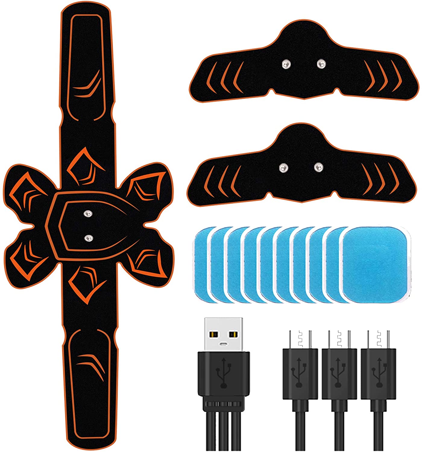 PiAEK EMS Trainingsgerät Muskelstimulator, Bauchmuskeltrainer Elektrostimulation Muskelstimulation USB Wiederaufladbar für Damen Herren