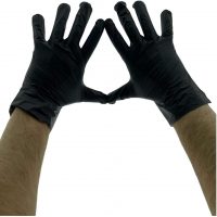 MC-Trend 100 Stück TPE Einweg Handschuhe Schwarz Einmalhandschuhe puderfrei Latexfrei in Spenderbox