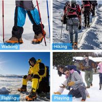 IPSXP Steigeisen, 19 Edelstahl Zähne Spikes Universal Anti-Rutsch Grödeln für Eisspikes für Klettern Bergsteigen Trekking High Altitude Winter Outdoor…