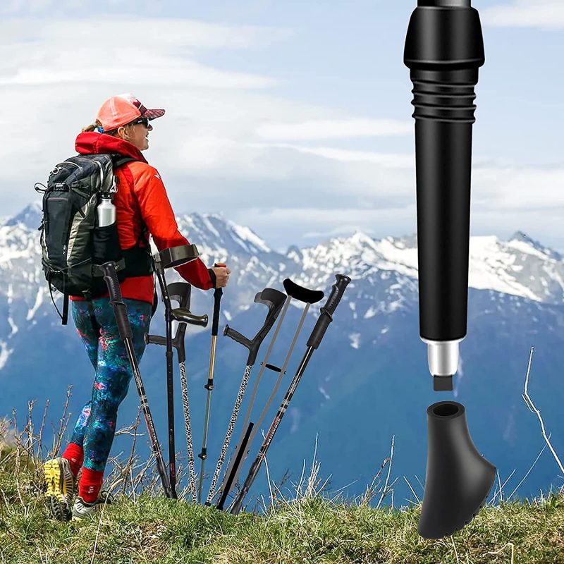 VABNEER Nordic Walking Stöcke Gummipuffer, 12 Stücke Gummipuffer für Walkingstöcke, Walking Pads für Trekking Asphalt Kies Gebirge mit Durchmesser 10mm