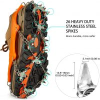 IPSXP Steigeisen, 19 Edelstahl Zähne Spikes Universal Anti-Rutsch Grödeln für Eisspikes für Klettern Bergsteigen Trekking High Altitude Winter Outdoor…