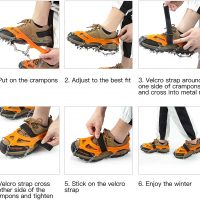 IPSXP Steigeisen, 19 Edelstahl Zähne Spikes Universal Anti-Rutsch Grödeln für Eisspikes für Klettern Bergsteigen Trekking High Altitude Winter Outdoor…