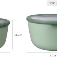 Mepal Multischüssel Cirqula rund – Vivid blue – 3000 ml Inhalt – mit abnehmbarem Deckel – bruchfestes Material - auslaufsicher – tiefkühlgeeignet - spülmaschinengeeignet