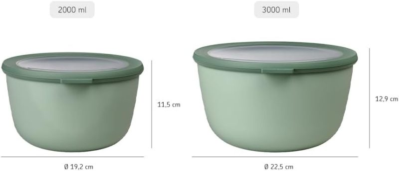 Mepal Multischüssel Cirqula rund – Vivid blue – 3000 ml Inhalt – mit abnehmbarem Deckel – bruchfestes Material - auslaufsicher – tiefkühlgeeignet - spülmaschinengeeignet