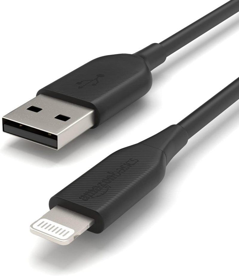 Amazon Basics – Verbindungskabel Lightning auf USB-A, MFi-zertifiziertes Ladekabel für iPhone, schwarz, 0,9 m