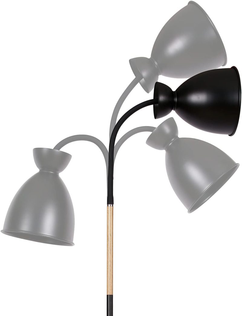 Anten Giraffe | Schwenkbare Stehlampe Schwarz | E27 Fassung MAX 60W | Höhe 159CM | Retro Metall-Stehleuchte | 1 Flammig | Für Wohnzimmer, Schlafzimmer und Arbeitszimmer