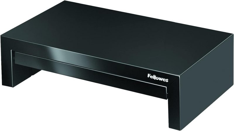 Fellowes Monitorständer Designer Suites, höhenverstellbar um 4 cm, ergonomisch, mit Aufbewahrungsfach, für Monitore bis 21 Zoll BZW. 18 kg
