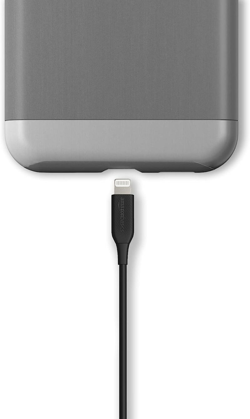 Amazon Basics – Verbindungskabel Lightning auf USB-A, MFi-zertifiziertes Ladekabel für iPhone, schwarz, 0,9 m