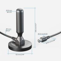 KabelDirekt – DVB-T2 HD/DVB-T Antenne (geeignet für hohen digitalen Empfang mit stabilem Magnetfuß und 3m Kabel für alle DVB-T2/DVB-T Empfangsgeräte – Massive Ausführung)