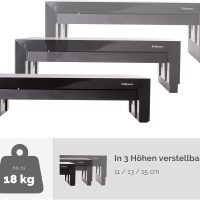 Fellowes Monitorständer Designer Suites, höhenverstellbar um 4 cm, ergonomisch, mit Aufbewahrungsfach, für Monitore bis 21 Zoll BZW. 18 kg
