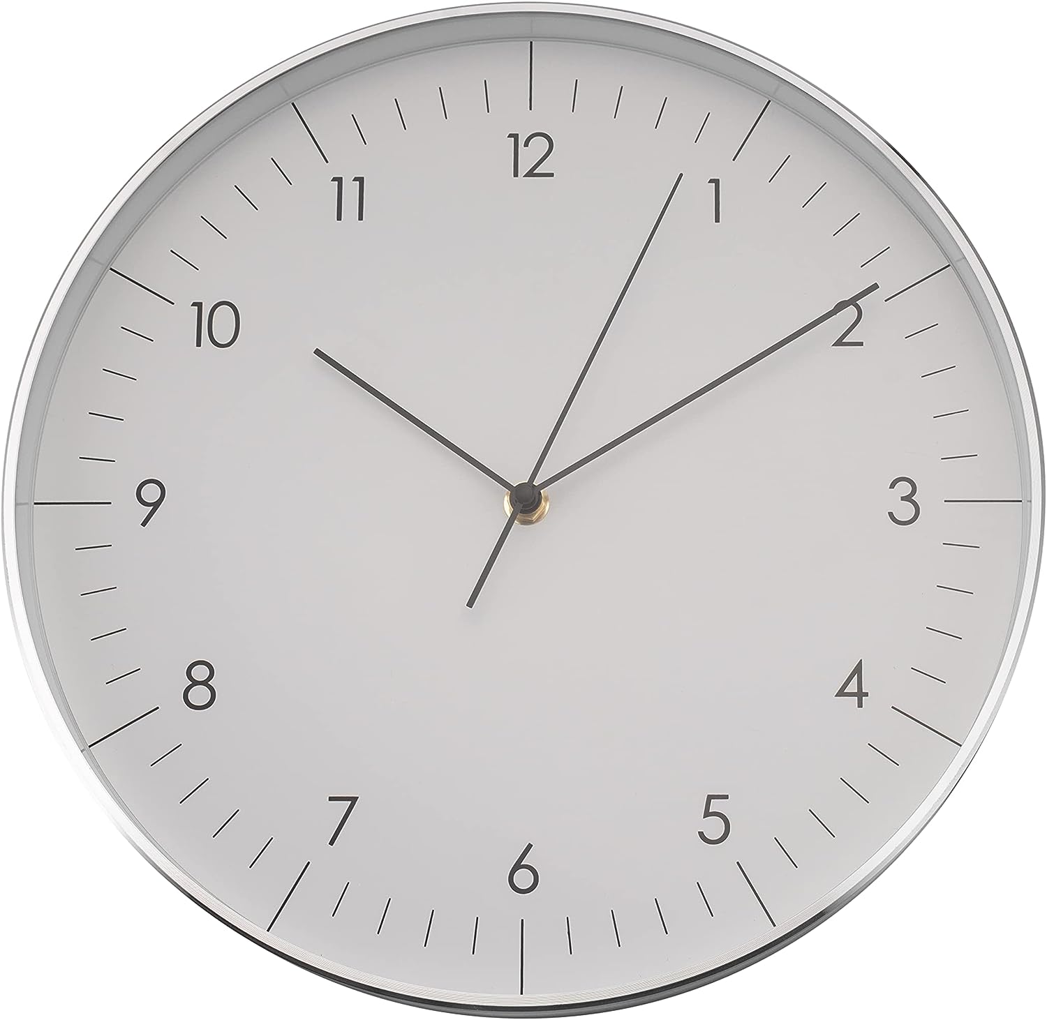 LUUK LIFESTYLE Große Wanduhr mit Quarzwerk, sorgfältige Verarbeitung, Innendekoration skandinavisches Design, leises Uhrwerk ohne Ticken, für Wohnzimmer, Küche, Büro, Flur, Farbe Silber Matt