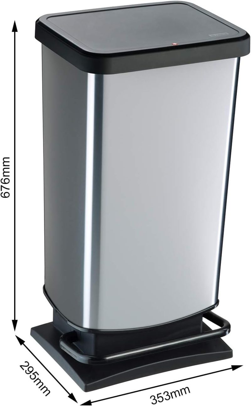 Rotho Paso Mülleimer 40l mit Deckel, hexagon, Kunststoff