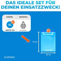 SilverRack Vakuumbeutel Set Reise [8 Stück] in Größe (50x70 cm) - Travel Vakuumbeutel für Kleidung zum Rollen - Vakuum Kleiderbeutel - Kleider Vakuumierbeutel als Backpacker Vacuum Bags