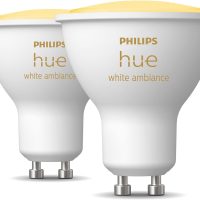 Philips Hue White Ambiance GU10 Lampe Doppelpack 2x350lm, dimmbar, alle Weißschattierungen, steuerbar via App, kompatibel mit Amazon Alexa (Echo, Echo Dot)