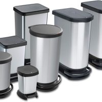 Rotho Paso Mülleimer 40l mit Deckel, hexagon, Kunststoff