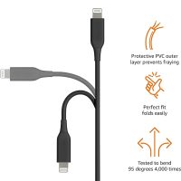 Amazon Basics – Verbindungskabel Lightning auf USB-A, MFi-zertifiziertes Ladekabel für iPhone, schwarz, 0,9 m