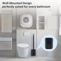 TORMAYS WC-Bürste Silikon, Flexibel Flache Toilettenbürste, Klobürste für Badezimmer mit schnelltrocknendem Behälter, Wandmontage ohne Bohren, Schwarz