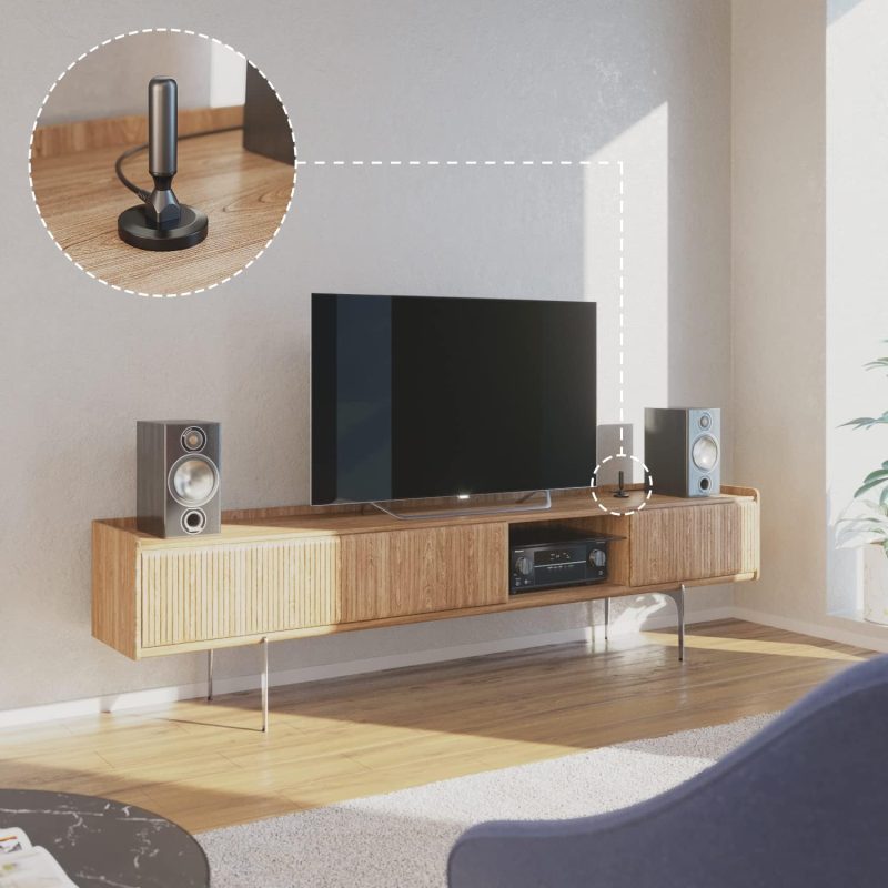 KabelDirekt – DVB-T2 HD/DVB-T Antenne (geeignet für hohen digitalen Empfang mit stabilem Magnetfuß und 3m Kabel für alle DVB-T2/DVB-T Empfangsgeräte – Massive Ausführung)