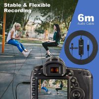 SYNCO Lav-S6E Lavalier-Mikrofon, für Revers/Krawatte, omnidirektionaler Kondensator, 6 m, Clip-Mikrofon, kompatibel mit DSLR-Spiegelreflexkamera, Mobiltelefon, Laptop, PC