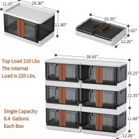 HAIXIN Aufbewahrungsbox mit Deckel, 32L Boxen aufbewahrung ordnungsboxen storage boxes Kisten, kunststoffbox plastikbox stapelkisten lagerboxen mit Rädern durchsichtig groß 6 Stück