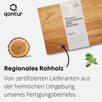QONTUR Essentials Schneidebrett Holz aus Eiche massiv | 40x30 cm großes Holz Küchenbrett | Regional gefertigt | Holzbrett Küche groß | Hygienisches Holzschneidebrett