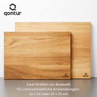 QONTUR Essentials Schneidebrett Holz aus Eiche massiv | 40x30 cm großes Holz Küchenbrett | Regional gefertigt | Holzbrett Küche groß | Hygienisches Holzschneidebrett