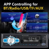 YZKONG Single Din Autoradio Bluetooth Car Stereo-Empfänger mit LCD-Display AM/FM Radio MP3 Player USB SD Aux-Port integriertes Mikrofon, Freisprechanruf, App-Fernbedienung