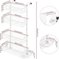 Duschablage zum Hängen Duschregal ohne Bohren Badregal mit 4 Ebenen Badezimmer Regal Duschkorb zum Einhängen über die Duschtür mit Seifenschale für Badezimmer Aufbewahrung, Weiß