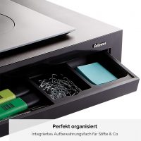 Fellowes Monitorständer Designer Suites, höhenverstellbar um 4 cm, ergonomisch, mit Aufbewahrungsfach, für Monitore bis 21 Zoll BZW. 18 kg