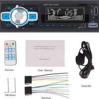 YZKONG Single Din Autoradio Bluetooth Car Stereo-Empfänger mit LCD-Display AM/FM Radio MP3 Player USB SD Aux-Port integriertes Mikrofon, Freisprechanruf, App-Fernbedienung