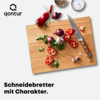 QONTUR Essentials Schneidebrett Holz aus Eiche massiv | 40x30 cm großes Holz Küchenbrett | Regional gefertigt | Holzbrett Küche groß | Hygienisches Holzschneidebrett