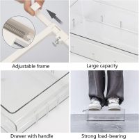 Skycase Kühlschrank Organizer,kühlschrank Organizer Set,Durchsichtig Kühlschrank Aufbewahrungsbox,Ausziehbare Einstellbar Kühlschrank Box mit Griff,Kühlschrank Schubladenorganizer für kühlschrank