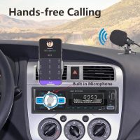 YZKONG Single Din Autoradio Bluetooth Car Stereo-Empfänger mit LCD-Display AM/FM Radio MP3 Player USB SD Aux-Port integriertes Mikrofon, Freisprechanruf, App-Fernbedienung