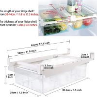 Skycase Kühlschrank Organizer,kühlschrank Organizer Set,Durchsichtig Kühlschrank Aufbewahrungsbox,Ausziehbare Einstellbar Kühlschrank Box mit Griff,Kühlschrank Schubladenorganizer für kühlschrank