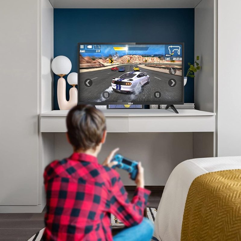 RCA 32 Zoll Fernseher LED TV HD Ready Triple Tuner(DVB-T/T2-C-S/S2) Dolby Audio HDMI USB Anschluss Fire TV Apple TV PS5 Xbox Hotel Modell Schlafzimmer Lounge Hotel RB32H(2023)