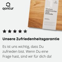 QONTUR Essentials Schneidebrett Holz aus Eiche massiv | 40x30 cm großes Holz Küchenbrett | Regional gefertigt | Holzbrett Küche groß | Hygienisches Holzschneidebrett