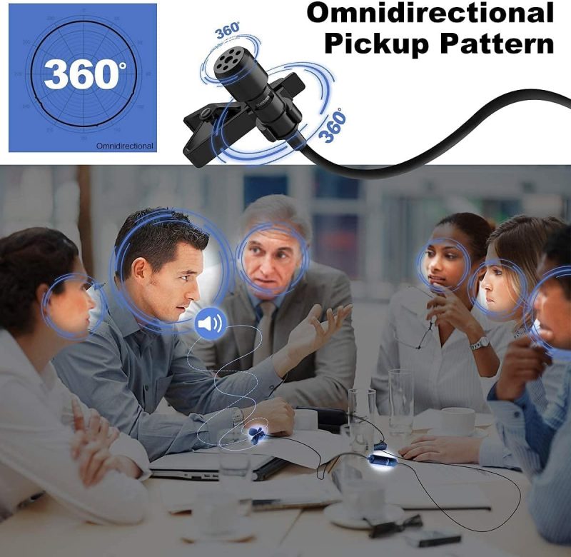 SYNCO Lav-S6E Lavalier-Mikrofon, für Revers/Krawatte, omnidirektionaler Kondensator, 6 m, Clip-Mikrofon, kompatibel mit DSLR-Spiegelreflexkamera, Mobiltelefon, Laptop, PC