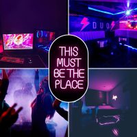 This Must Be The Place Neonlicht Für Wanddekoration, Rosa Schriftzug Neon Light, Led Neon schild mit USB-betrieben Für Schlafzimmer, Spielzimmer, Party, Hochzeit