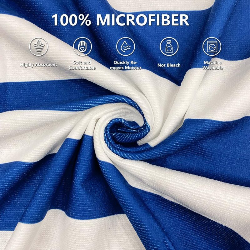 Fansu Schonbezug für Gartenliege, Frottee Handtuch für Sonnenliege Mikrofaser Schnelltrocknend Strandhandtuch mit 2 Taschen, Strandtuchfür Schwimmbäder, Strände, Gartenhotels(75x210cm)