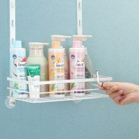 Duschablage zum Hängen Duschregal ohne Bohren Badregal mit 4 Ebenen Badezimmer Regal Duschkorb zum Einhängen über die Duschtür mit Seifenschale für Badezimmer Aufbewahrung, Weiß
