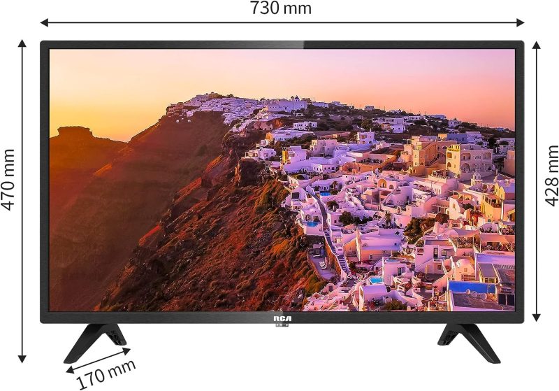RCA 32 Zoll Fernseher LED TV HD Ready Triple Tuner(DVB-T/T2-C-S/S2) Dolby Audio HDMI USB Anschluss Fire TV Apple TV PS5 Xbox Hotel Modell Schlafzimmer Lounge Hotel RB32H(2023)