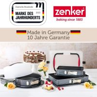 Zenker 7022 Rechteck-Springform DELUXE, eckige Premium-Backform mit emailliertem Boden und Auslaufschutz, Kuchenform mit Antihaftbeschichtung (Farbe: Schwarz metallic), Menge: 1 Stück