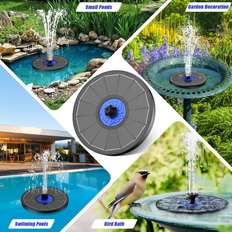 SZMP 2023 NEU Solar Springbrunnen für aussen 100% Glas,3.5W Solar Teichpumpe mit 8 DIY Effekte Solar Wasserpumpe Solar schwimmender Fontäne Pumpe für Garten,Vogel-Bad,Teich,Fisch-Behälter