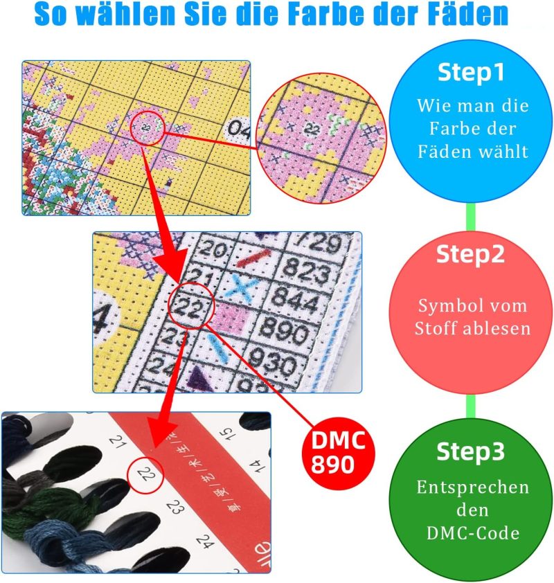 SYMON Kreuzstich Set Vorgedruckt,Dinosaurier,11 CT Kreuzstich Stickpackungen,Stickbilder Vorgedruckt Kreuzstich für Wandkunst-Heimdekoration 40 × 50cm