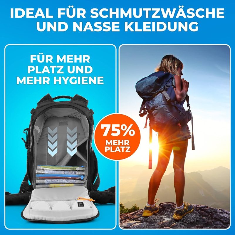 SilverRack Vakuumbeutel Set Reise [8 Stück] in Größe (50x70 cm) - Travel Vakuumbeutel für Kleidung zum Rollen - Vakuum Kleiderbeutel - Kleider Vakuumierbeutel als Backpacker Vacuum Bags